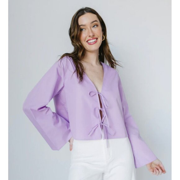 Vestique Calm and Collected Tie-Front top - Picture 2 of 7